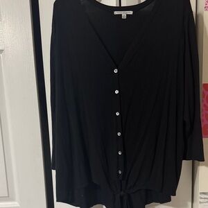 Green Envelope Women's Black Button-Down Shirt